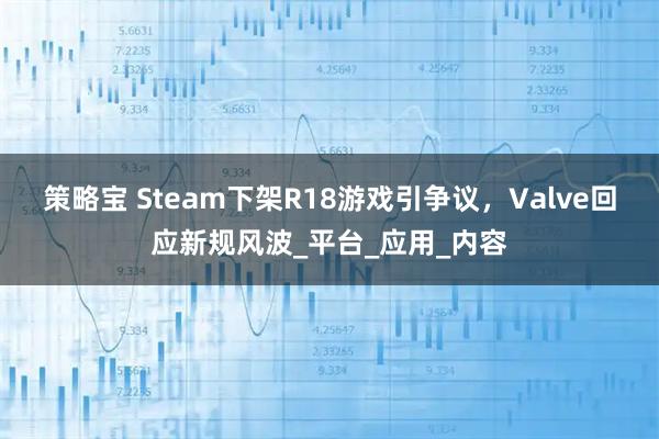 策略宝 Steam下架R18游戏引争议，Valve回应新规风波_平台_应用_内容